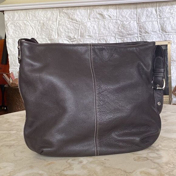 Tignanello Brown Leather Hobo Shoulder Bag - Picture 4 of 14